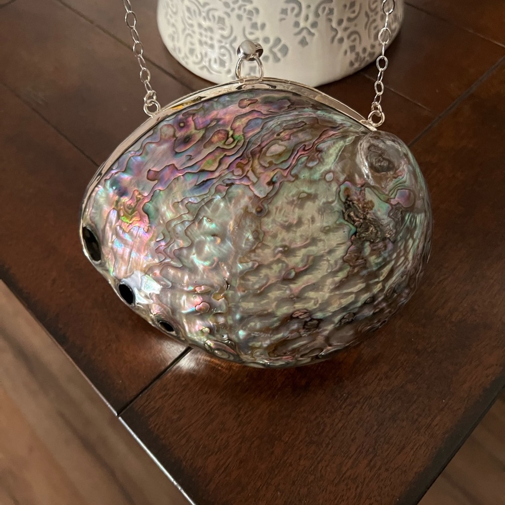 Bolso de Abulón (Real Shell Purse Coated In Silver)